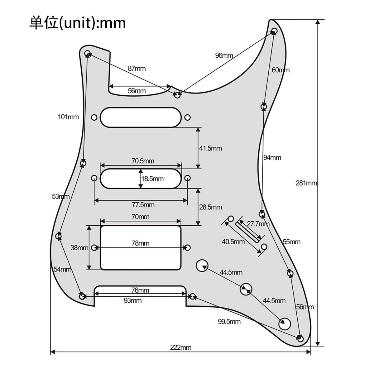 FLEOR Set of 11 Holes SSH ST Electric Guitar Pickguard HSS Scratch Plate & Back Plate & Screws, 8 Colors Choose