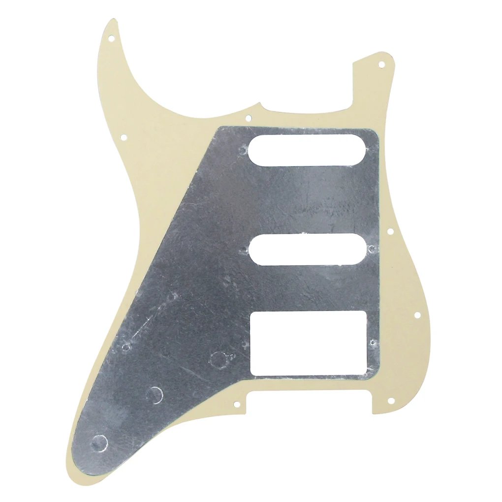 FLEOR Set of 11 Holes SSH ST Electric Guitar Pickguard HSS Scratch Plate & Back Plate & Screws, 8 Colors Choose