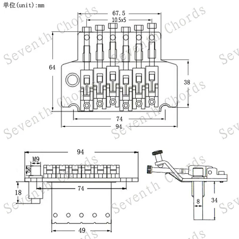 A Set Of Tremolo Double Locking Systyem Pulled Strings Electric Guitar Bridge Accessories Part 3Colors