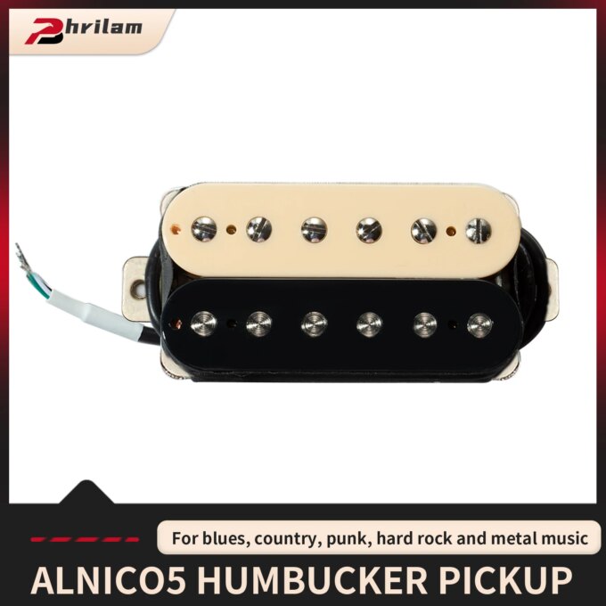 Phrilam Pro HH High output Alnico5 6 non &6 adjustable Humbucker Neck/50mm7.6K  Bridge/52mm Pickups8.8/16.5K for Electric Guitar