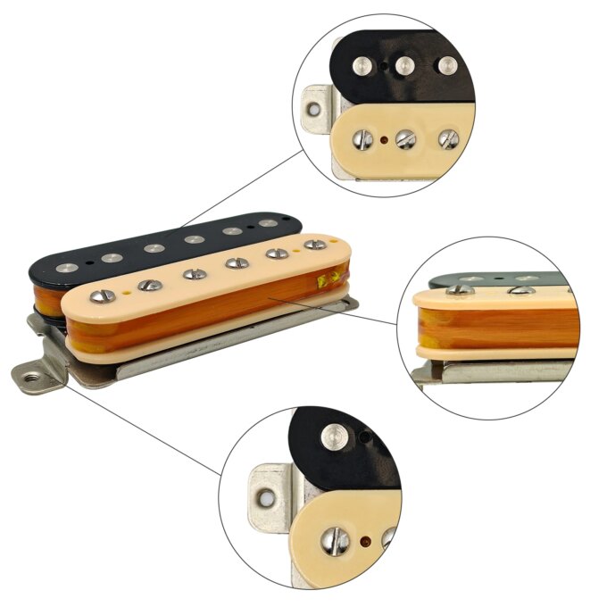 Phrilam Pro HH High output Alnico5 6 non &6 adjustable Humbucker Neck/50mm7.6K  Bridge/52mm Pickups8.8/16.5K for Electric Guitar - Image 5