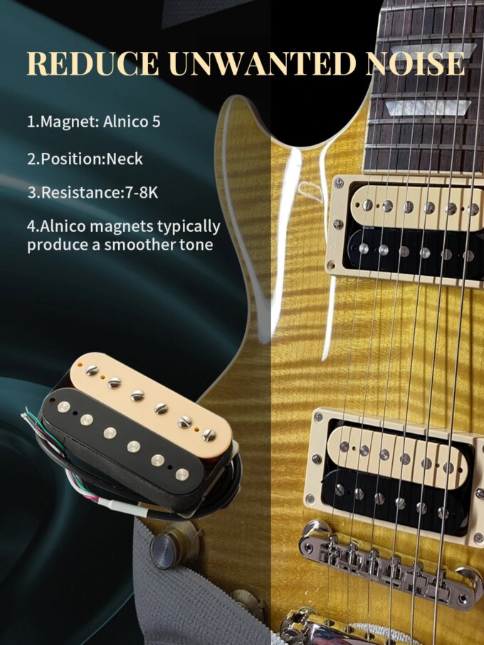 Phrilam Pro HH High output Alnico5 6 non &6 adjustable Humbucker Neck/50mm7.6K  Bridge/52mm Pickups8.8/16.5K for Electric Guitar - Image 6