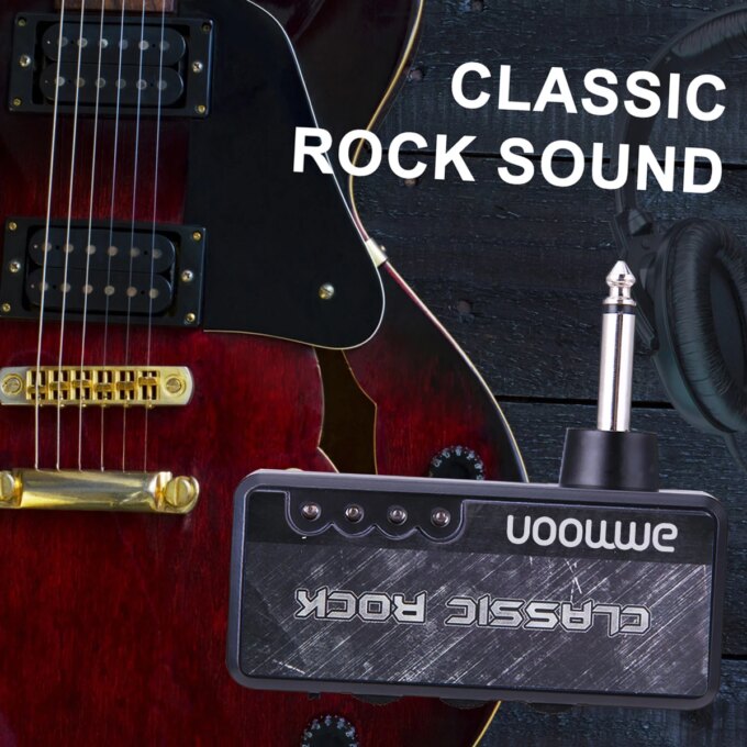 ammoon Electric Guitar Headphone Amplifier Amp 1/4 Inch Plug 3.5mm Headphone Jack & Aux In with Classic Rock Distortion Effect - Image 2