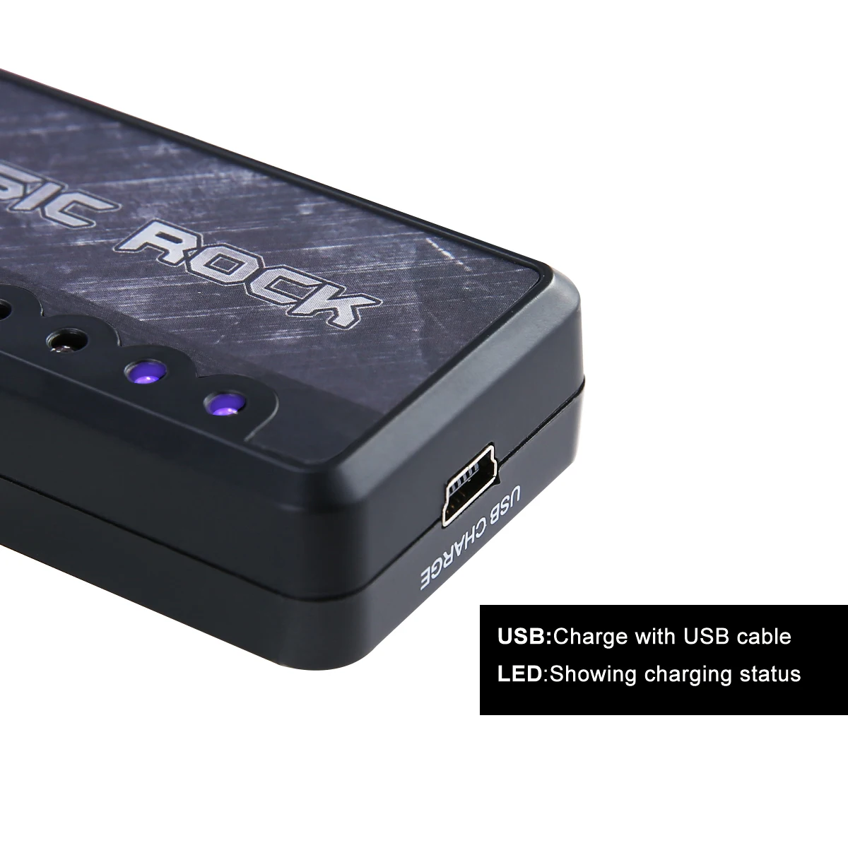 ammoon Electric Guitar Headphone Amplifier Amp 1/4 Inch Plug 3.5mm Headphone Jack & Aux In with Classic Rock Distortion Effect