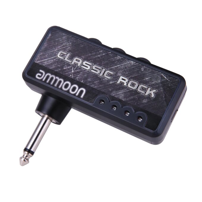 ammoon Electric Guitar Headphone Amplifier Amp 1/4 Inch Plug 3.5mm Headphone Jack & Aux In with Classic Rock Distortion Effect