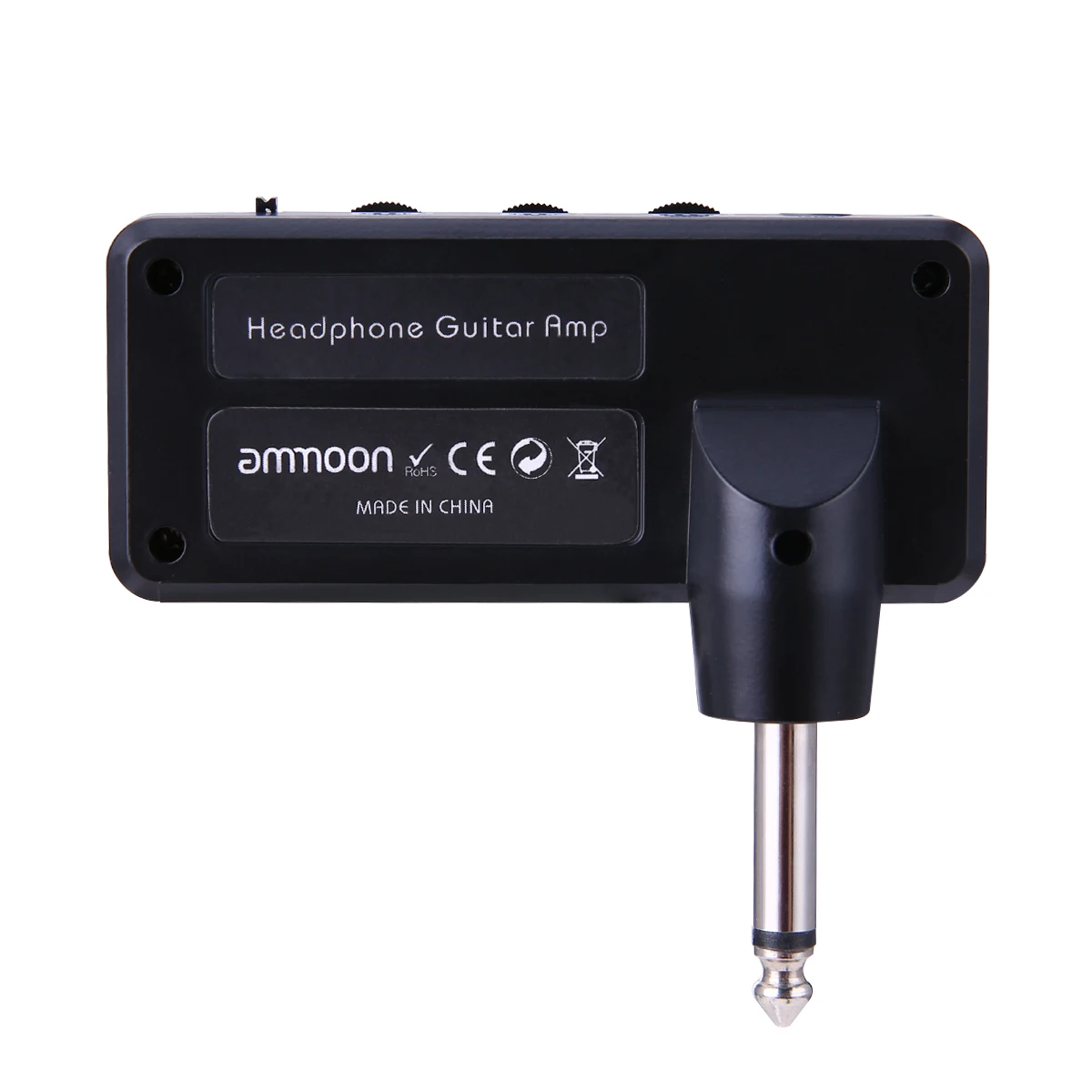 ammoon Electric Guitar Headphone Amplifier Amp 1/4 Inch Plug 3.5mm Headphone Jack & Aux In with Classic Rock Distortion Effect