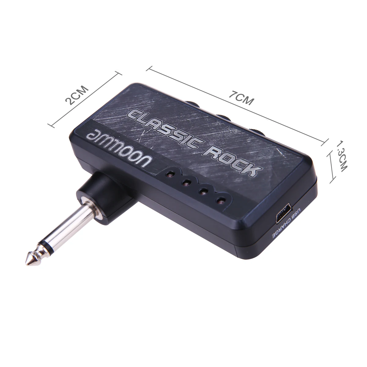 ammoon Electric Guitar Headphone Amplifier Amp 1/4 Inch Plug 3.5mm Headphone Jack & Aux In with Classic Rock Distortion Effect