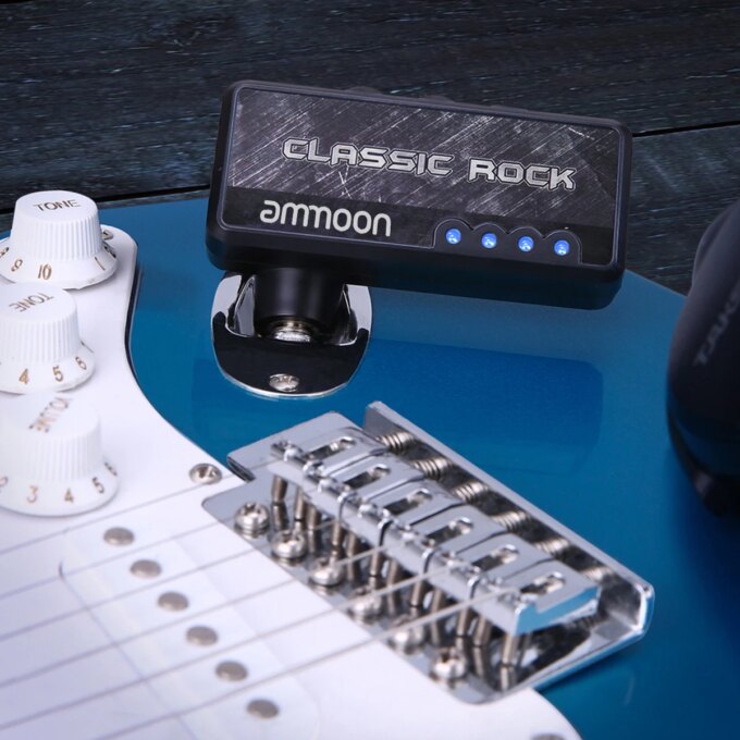 ammoon Electric Guitar Headphone Amplifier Amp 1/4 Inch Plug 3.5mm Headphone Jack & Aux In with Classic Rock Distortion Effect - Image 3