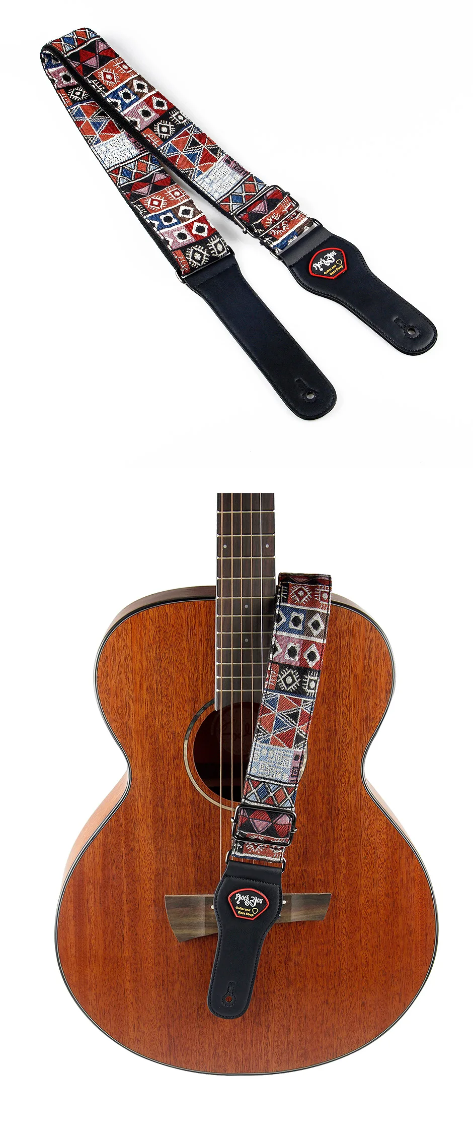 New High Quality Cotton Guitar Strap Acoustic Guitar Strap Electric Bass Guitar Strap Adjustable Length Widen 6.2 Cm