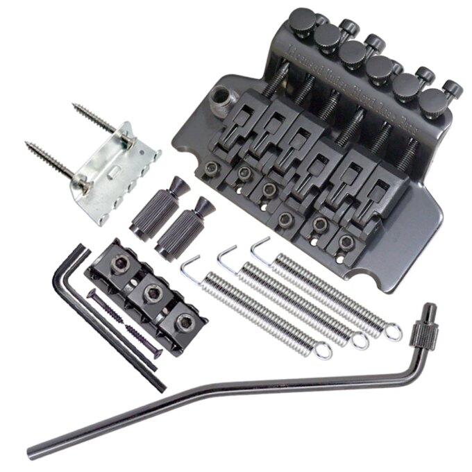 6 String Double Roll Tailpiece Saddle Tremolo Bridge System for Electric Guitar Replacement