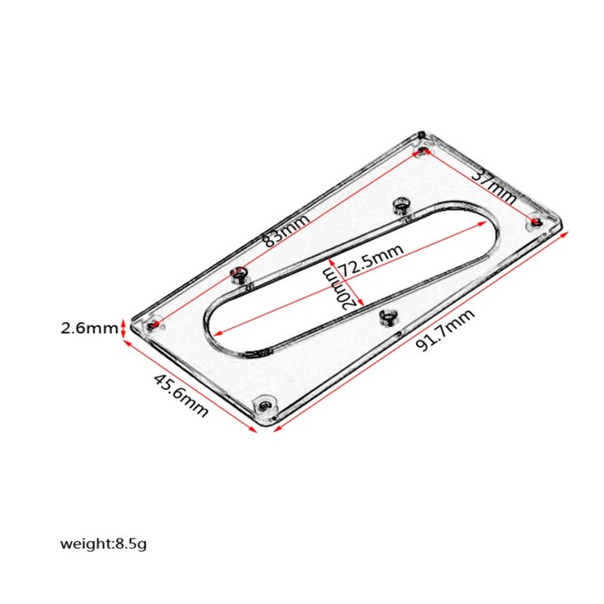 Conversion pickup mounting ring guitar-humbucker to telecaster bridge arcylic mirror - Image 3