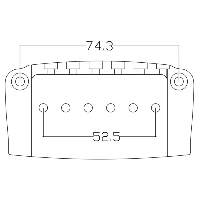 CNC Machined 6 String Electric Guitar Bridge for Ibby HM Retrofited Iban-ez Chrome Black - Image 6