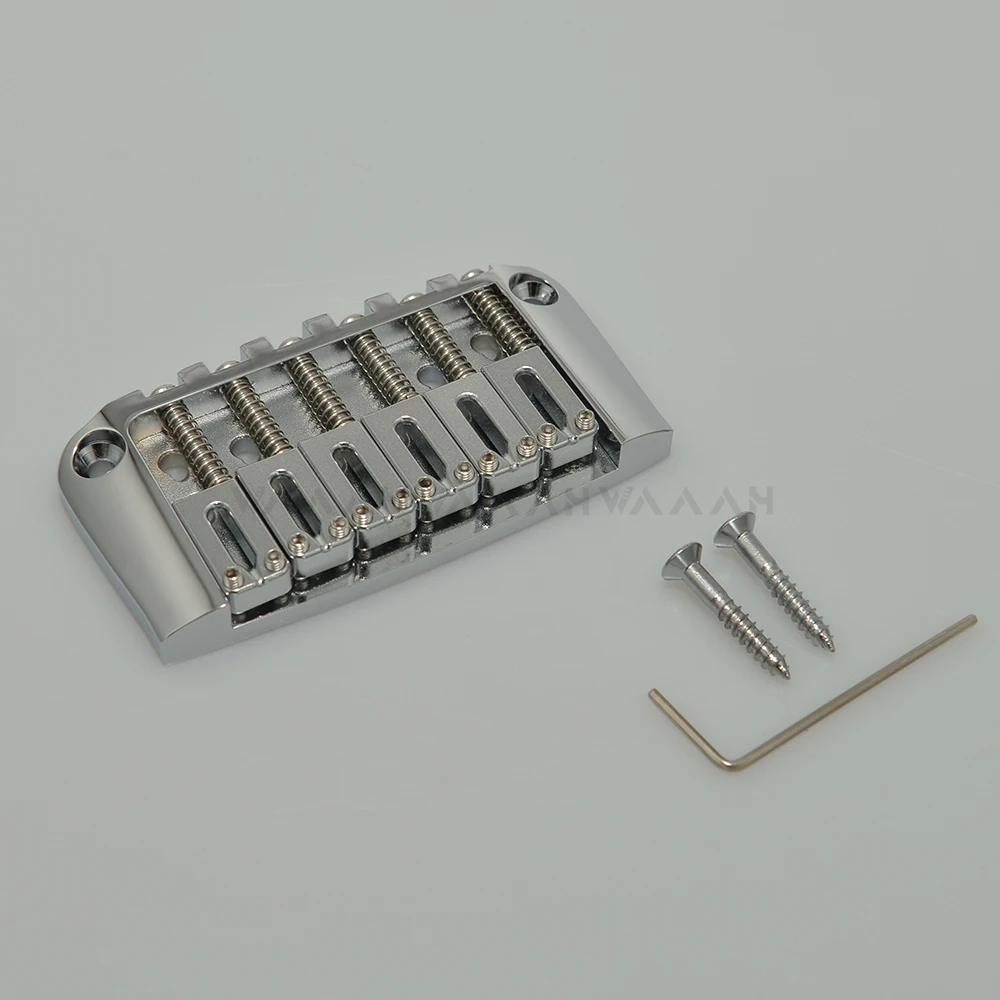 CNC Machined 6 String Electric Guitar Bridge for Ibby HM Retrofited Iban-ez Chrome Black
