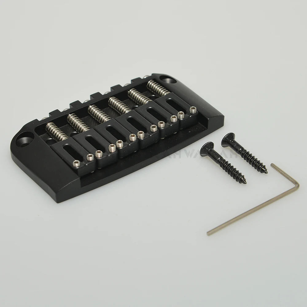 CNC Machined 6 String Electric Guitar Bridge for Ibby HM Retrofited Iban-ez Chrome Black