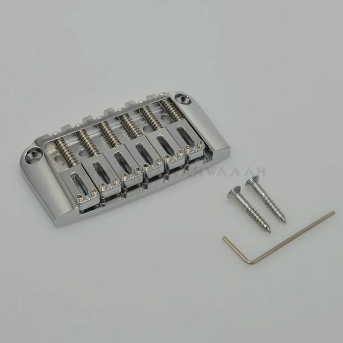 CNC Machined 6 String Electric Guitar Bridge for Ibby HM Retrofited Iban-ez Chrome Black - Image 4