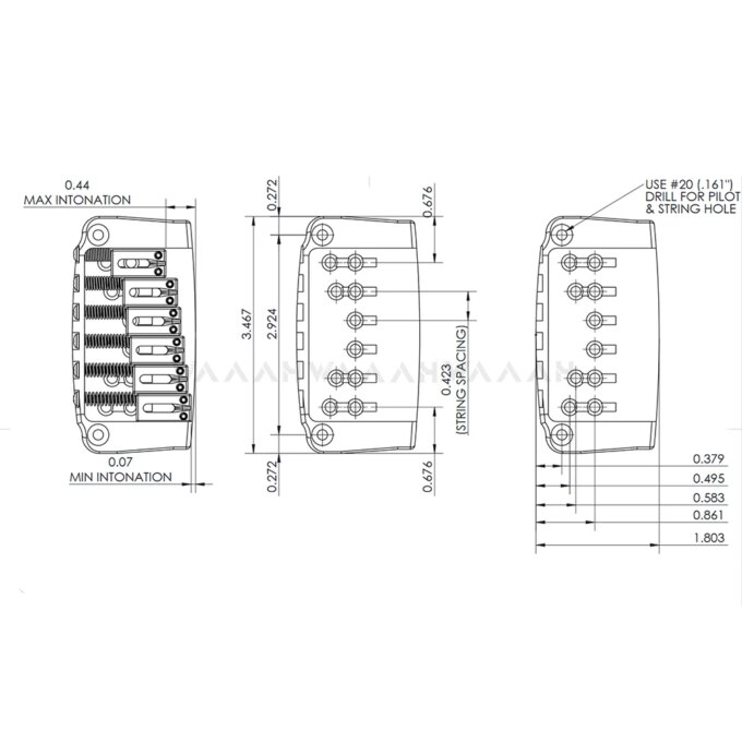 CNC Machined 6 String Electric Guitar Bridge for Ibby HM Retrofited Iban-ez Chrome Black - Image 5