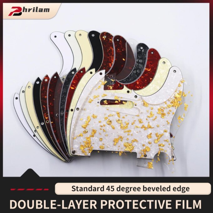 PHRILAM 8 Hole TL electric guitar guard,Fits American/Mexican Standard,Includes Mounting Screws  Enhance Guitar Tone&Protection