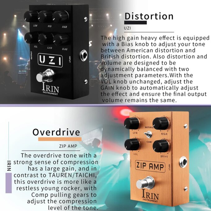 IRIN Guitar Effect Pedal Overdrive Distortion Speakers Analog Classic British Rock Effect Electric Bass Guitar Pedal True Bypass - Image 4