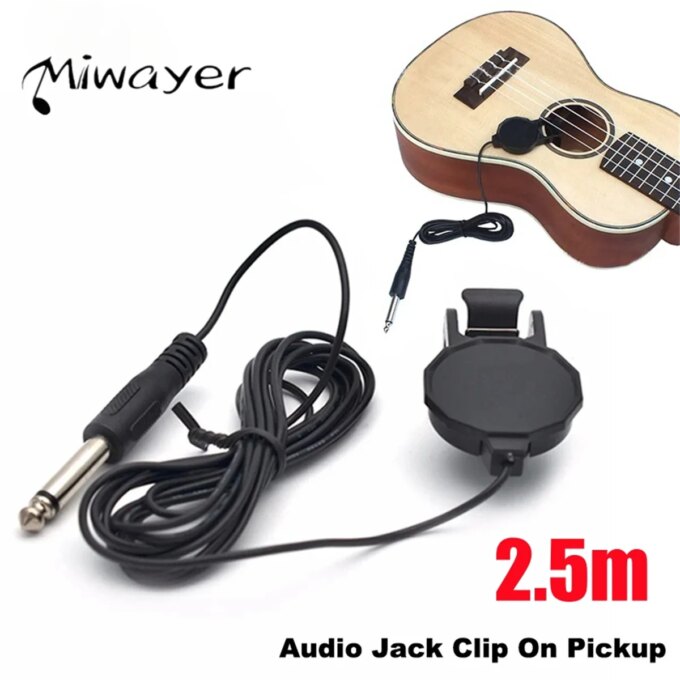 Audio Jack Clip On Pickup for Acoustic GuitarMandolinBouzoukiViolinBanjoUkulele Length 2.5 M Sound Pickup Transducer - Image 2